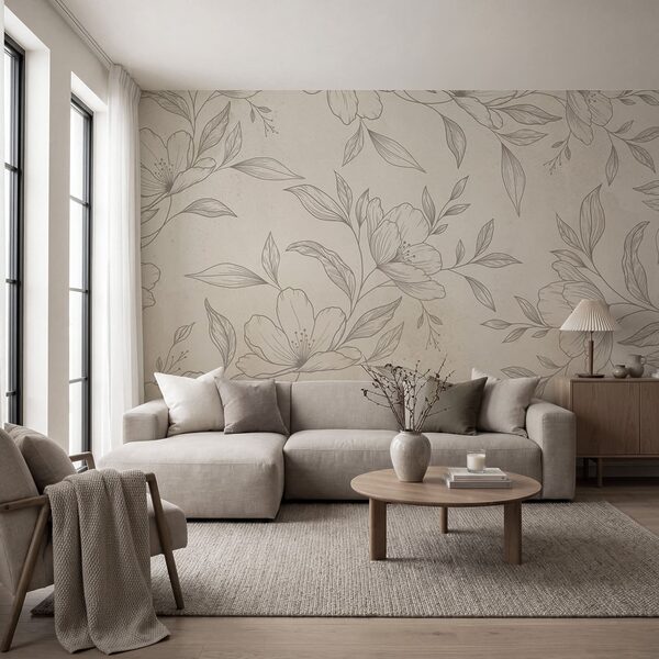 Motif floral délicat sur un fond clair
