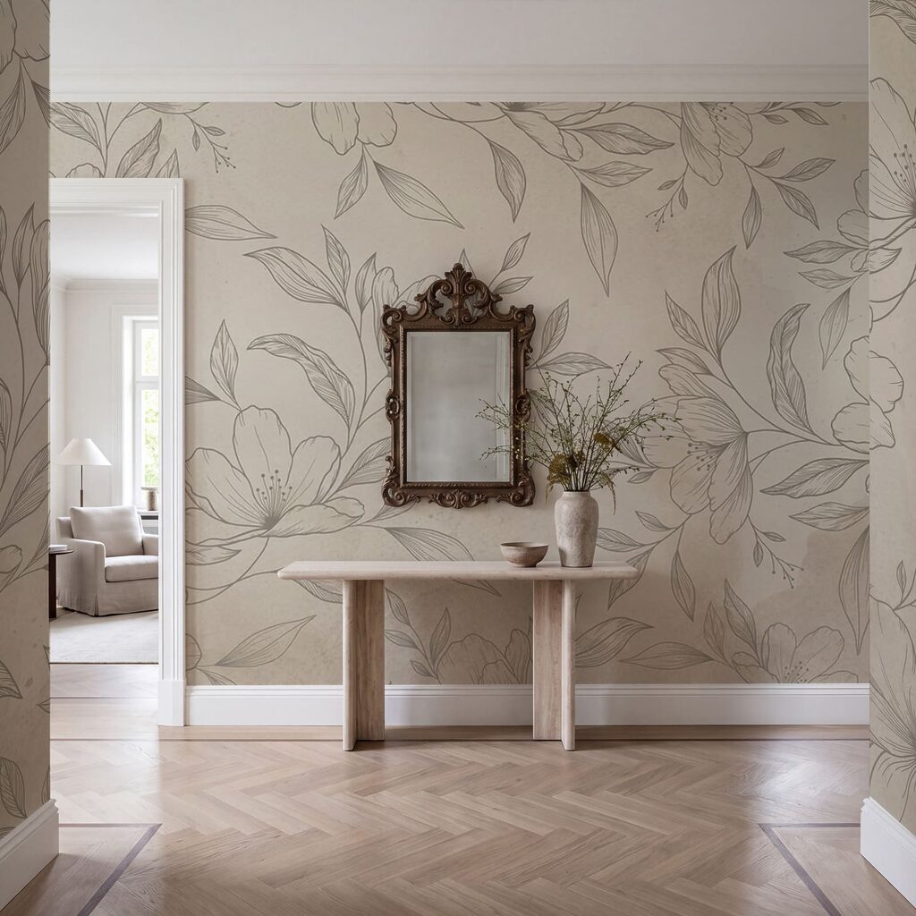 Motif floral délicat sur un fond clair