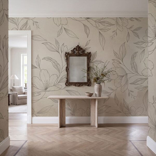 Motif floral délicat sur un fond clair