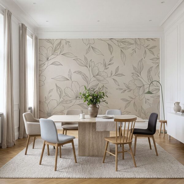 Motif floral délicat sur un fond clair