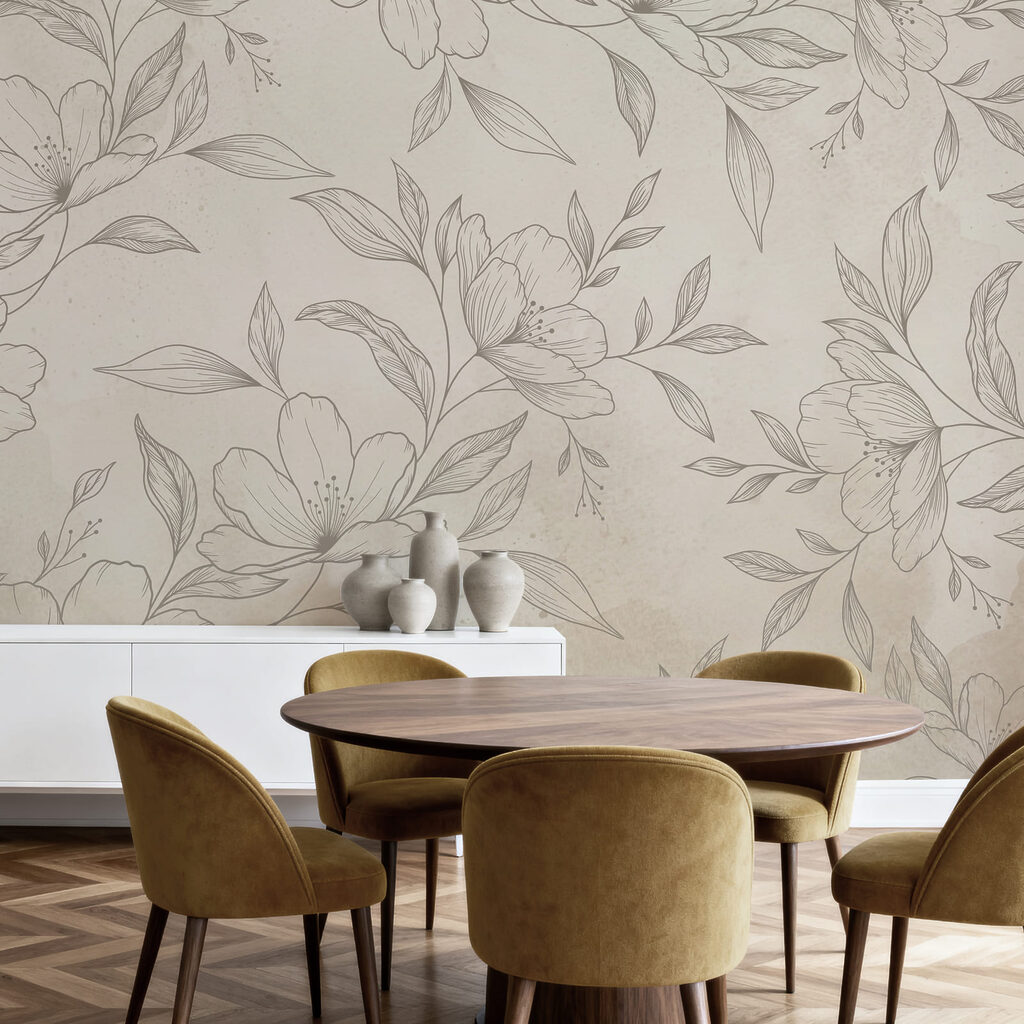 Motif floral délicat sur un fond clair