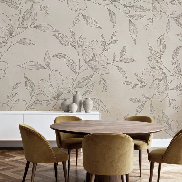 Motif floral délicat sur un fond clair