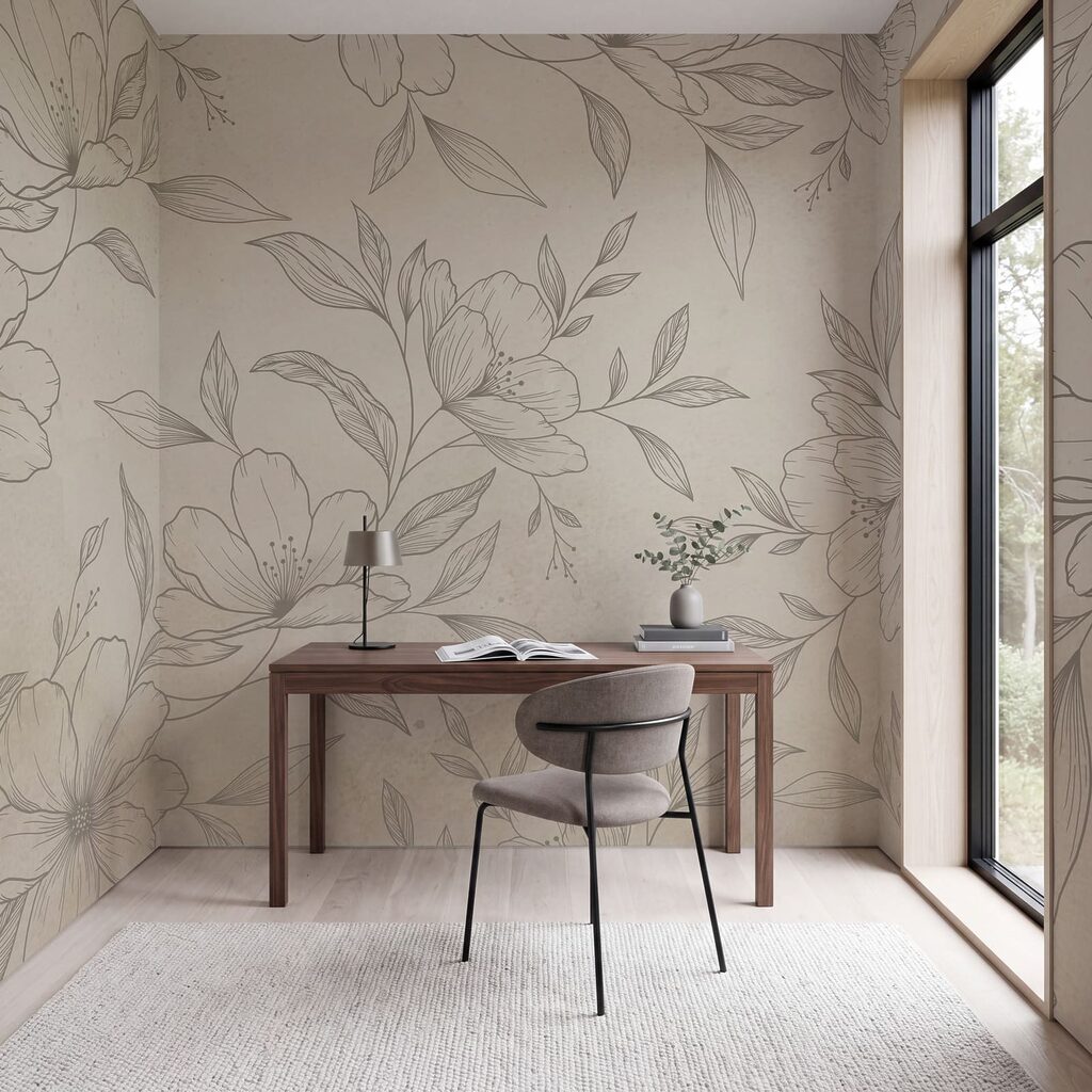 Motif floral délicat sur un fond clair