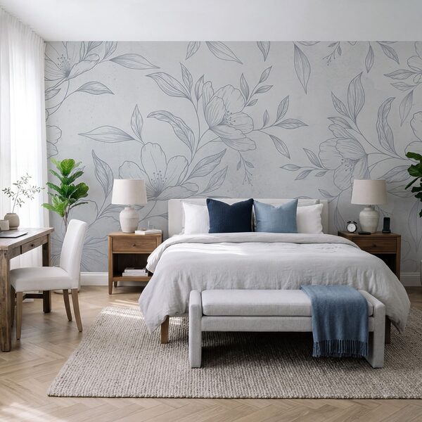 Motif de fleurs et de feuilles