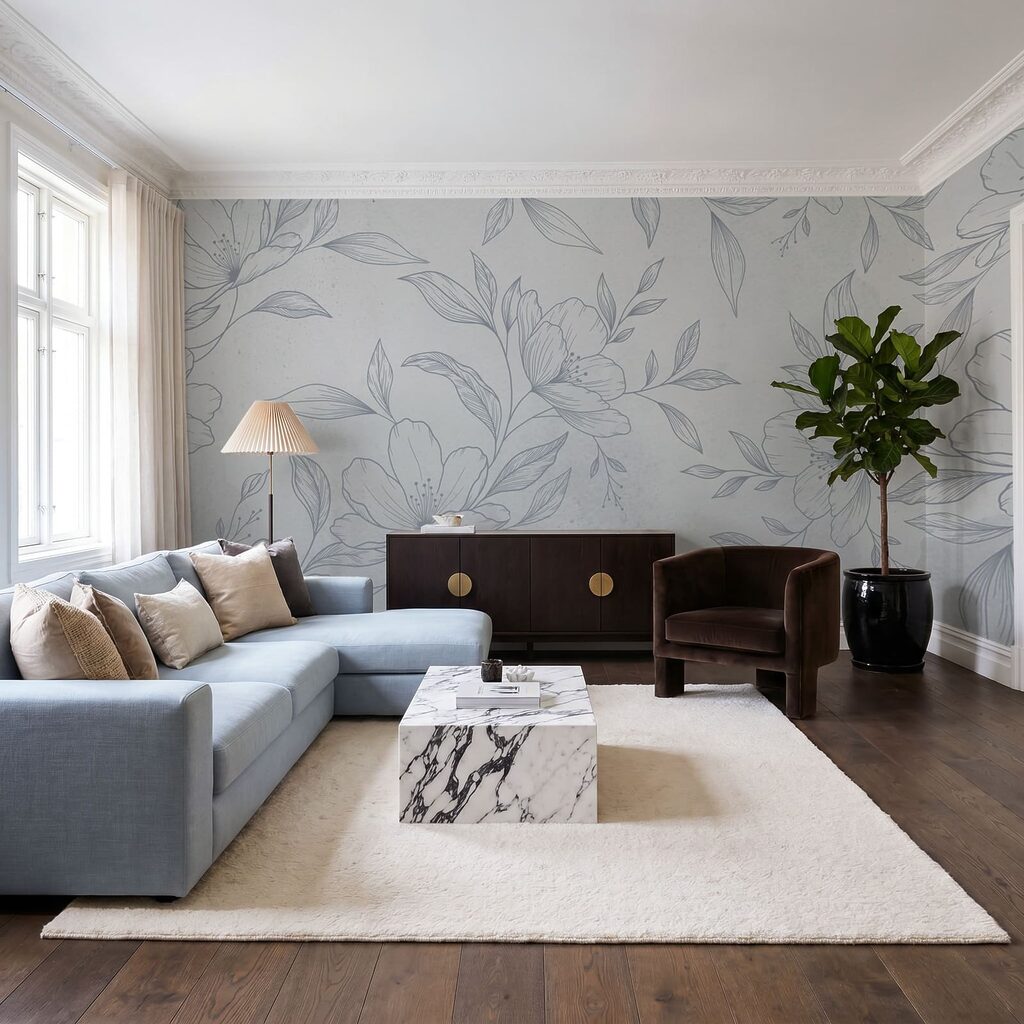 Motif de fleurs et de feuilles