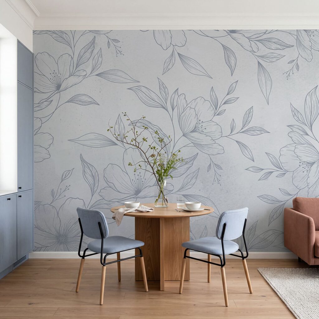 Motif de fleurs et de feuilles