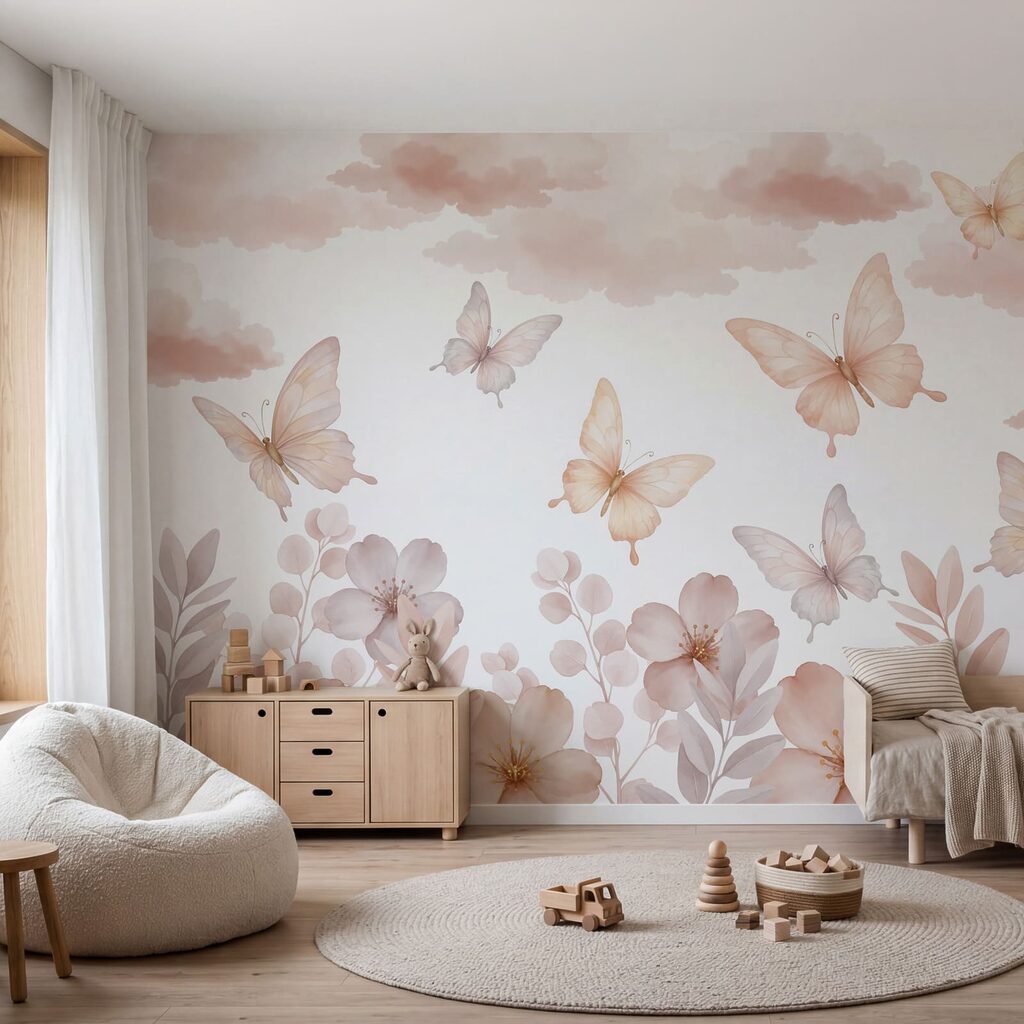 Des papillons volant au-dessus des fleurs Des papillons volant au-dessus des fleurs