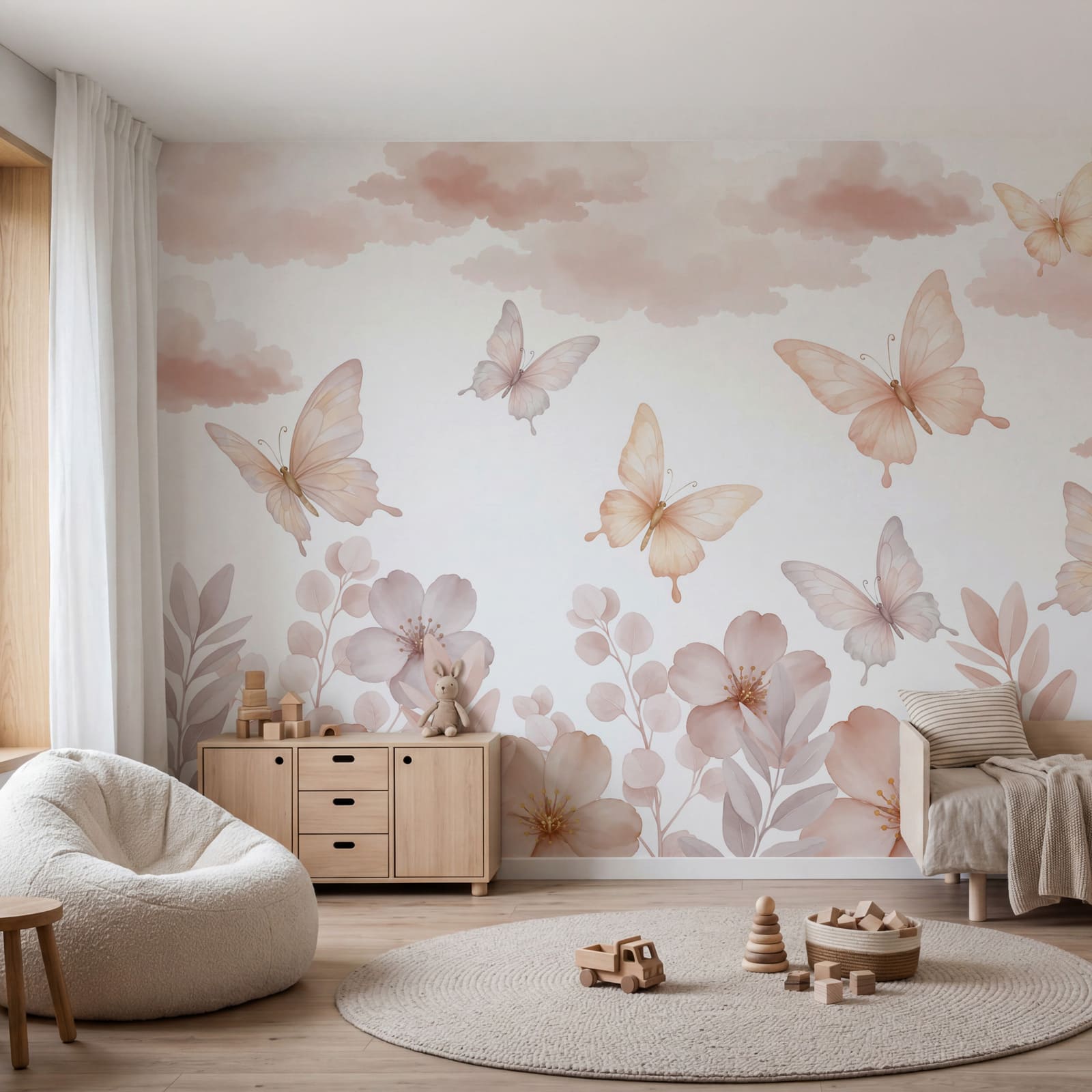 Des papillons volant au-dessus des fleurs Des papillons volant au-dessus des fleurs