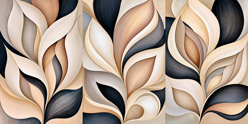 Flowing forms in soft hues Flowing forms in soft hues