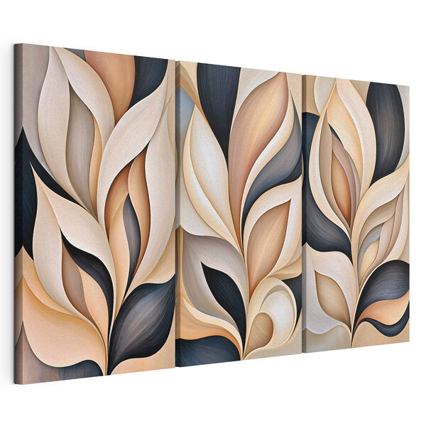 Des formes fluides aux teintes douces Impression sur toile modulaire Des formes fluides aux teintes douces