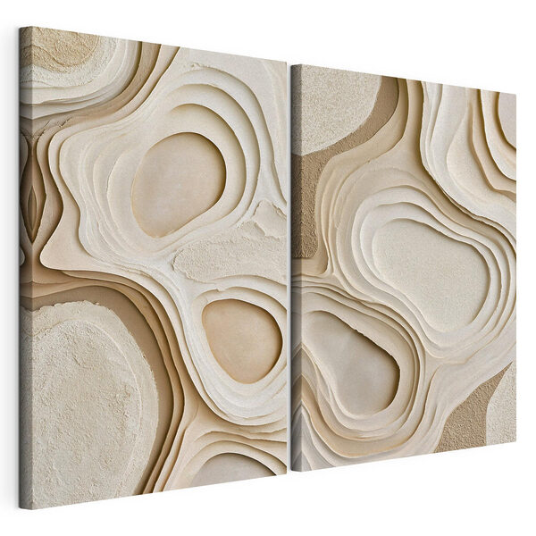 Les formes organiques et les lignes fluides s'harmonisent Impression sur toile modulaire Les formes organiques et les lignes fluides s'harmonisent