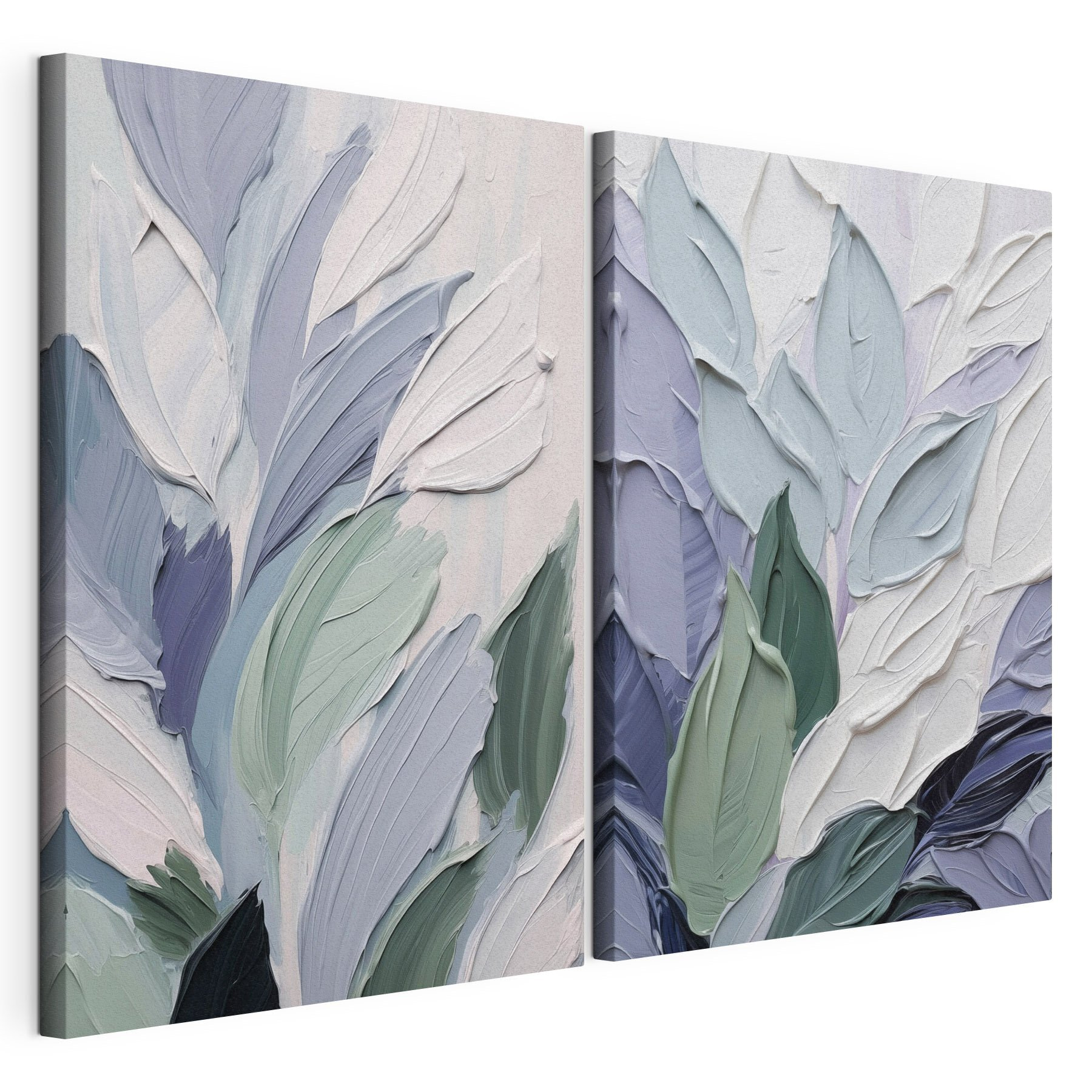 Abstract leaves in soft color palette