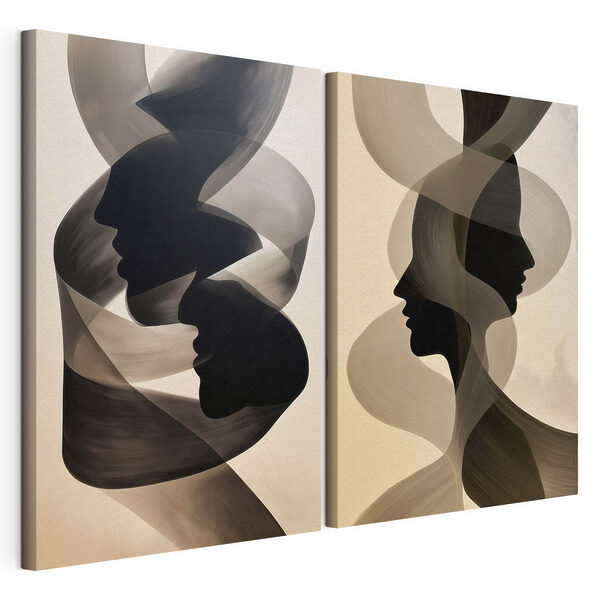 Deux visages en noir et blanc