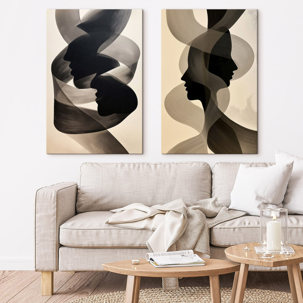 Couple of black and white faces