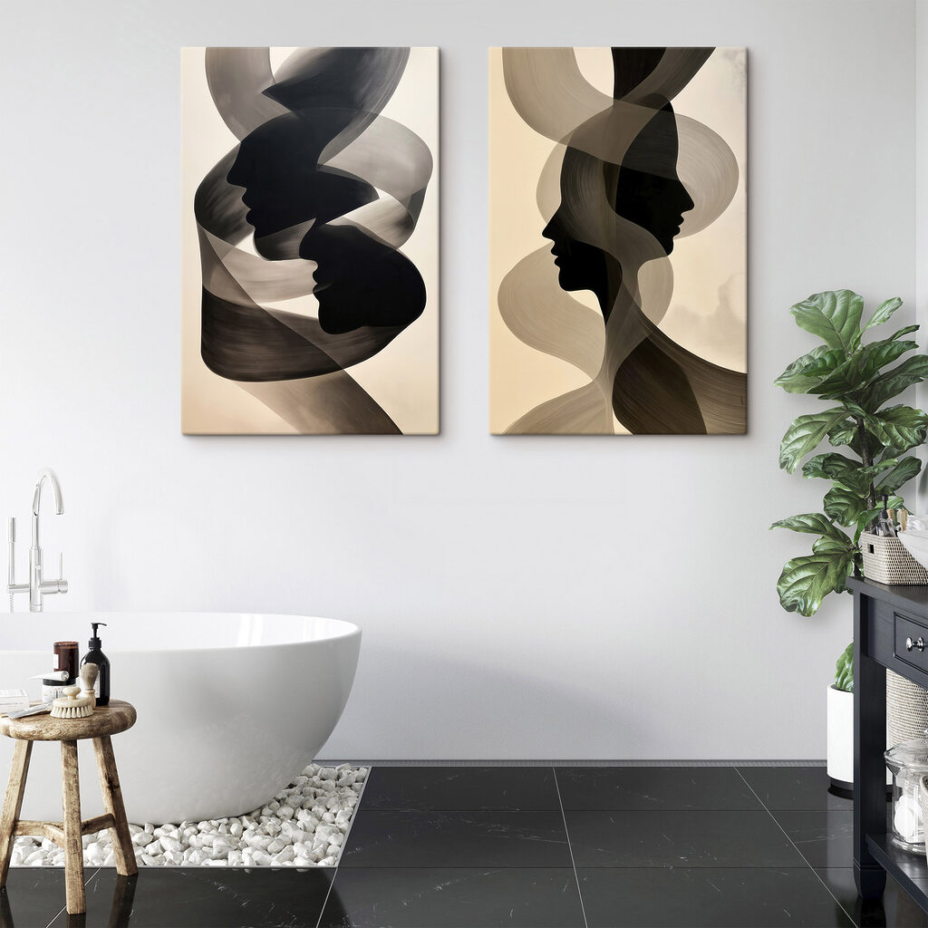 Couple of black and white faces