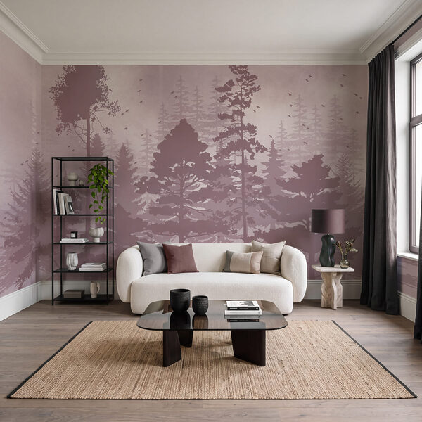 Groupe d'arbres avec des oiseaux en vol Groupe d'arbres avec des oiseaux en vol