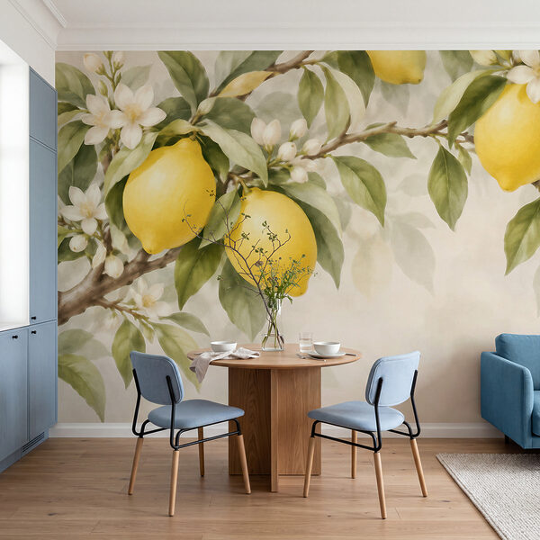Des citrons sur une branche d'arbre