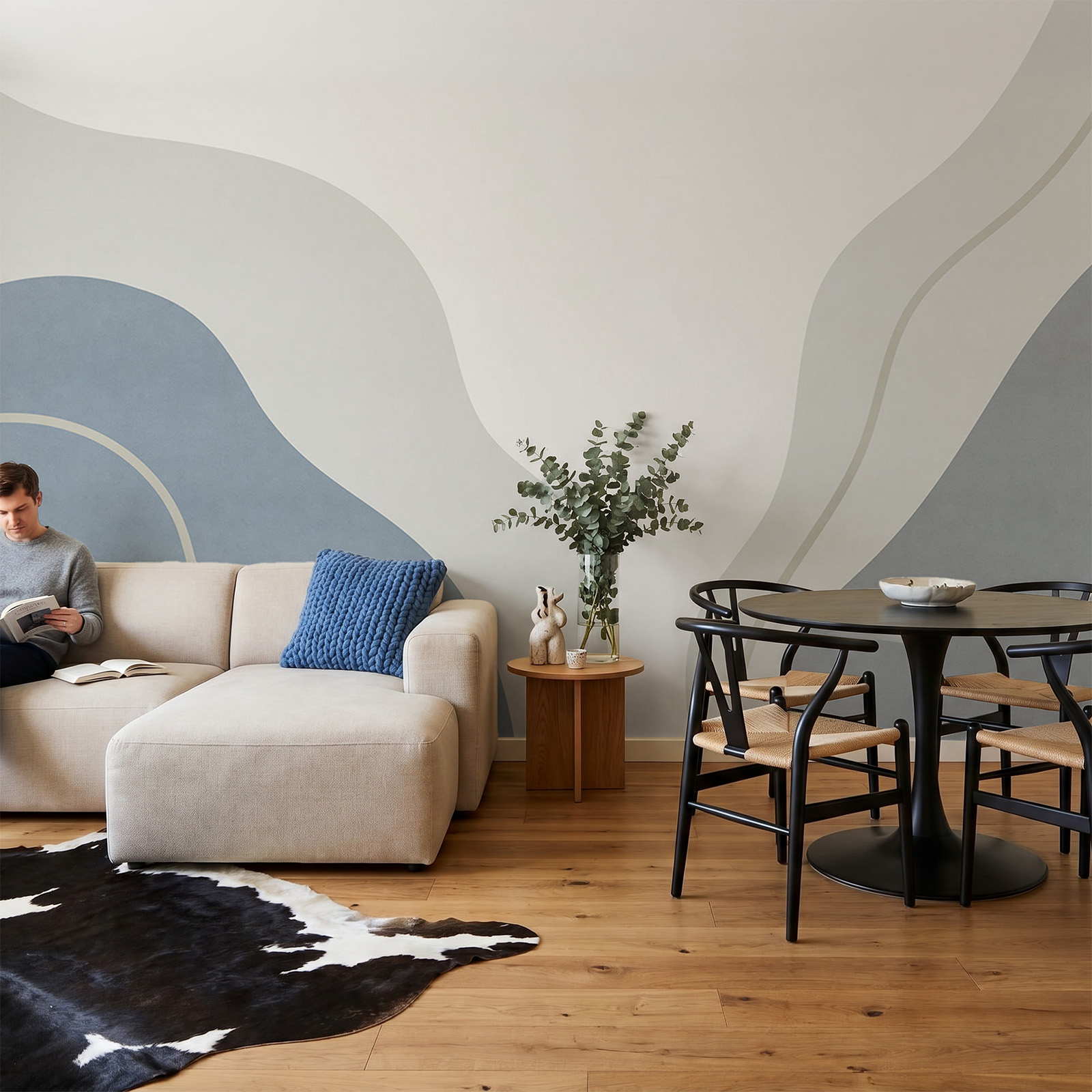 Art blanc et bleu