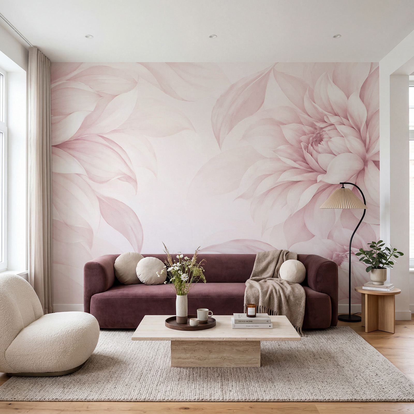 Des fleurs délicates aux teintes rose pâle