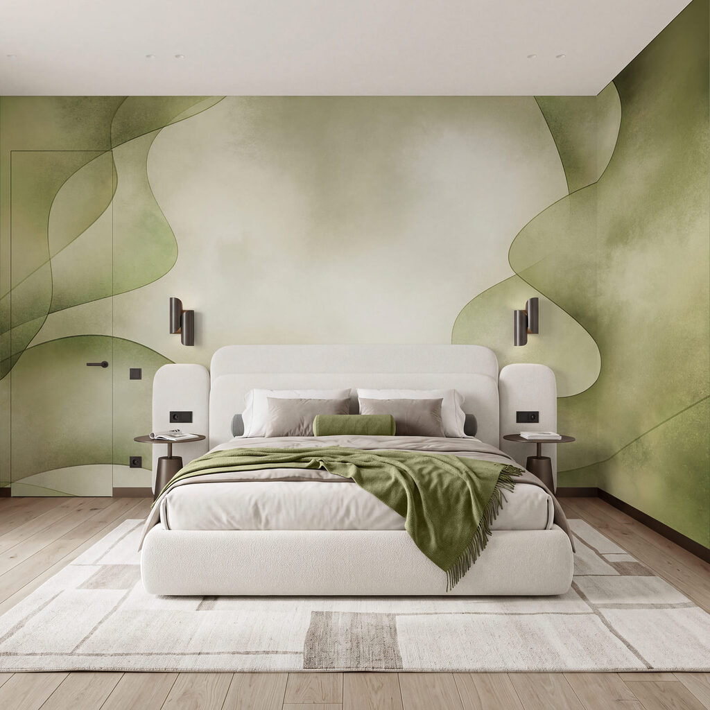 Fond vert et blanc