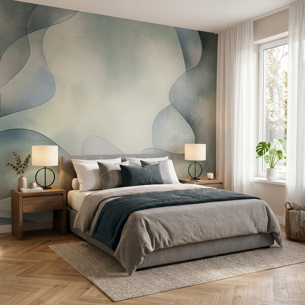 Papier peint Fond blanc et bleu avec un motif sinueux (UGS : t01019v2) Papier peint Papier peint Fond blanc et bleu avec un motif sinueux (UGS : t01019v2)