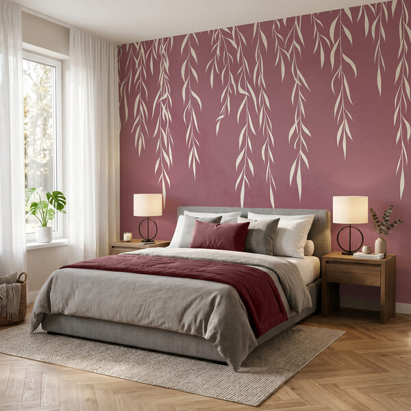 Des feuilles blanches sur fond violet Des feuilles blanches sur fond violet