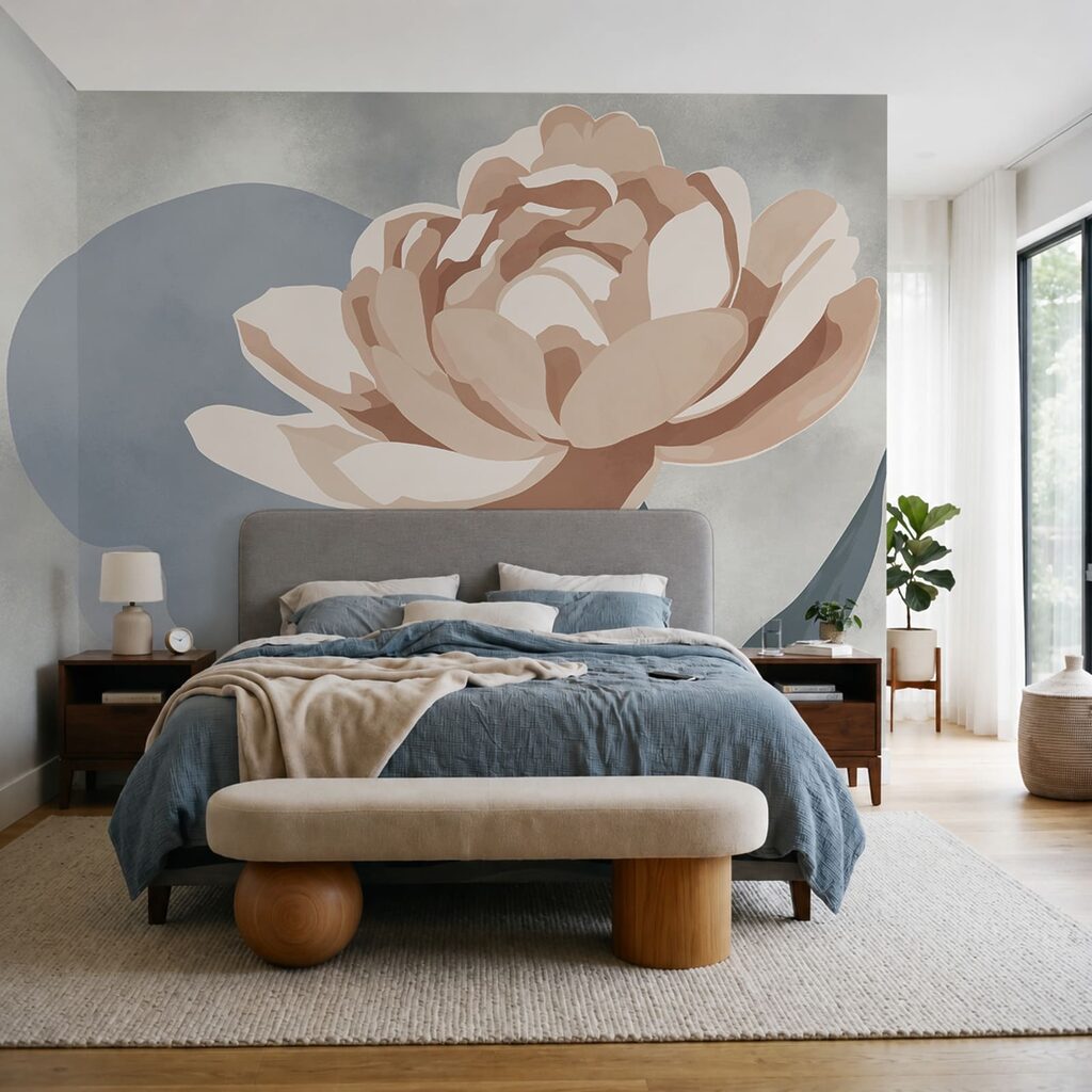 Fleur avec des feuilles sur une tige Fleur avec des feuilles sur une tige