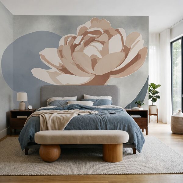 Fleur avec des feuilles sur une tige Fleur avec des feuilles sur une tige