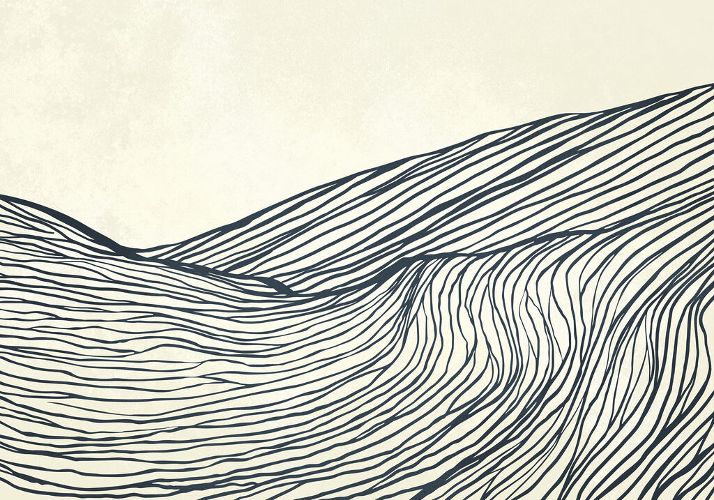 Black and white drawing of a mountain Black and white drawing of a mountain