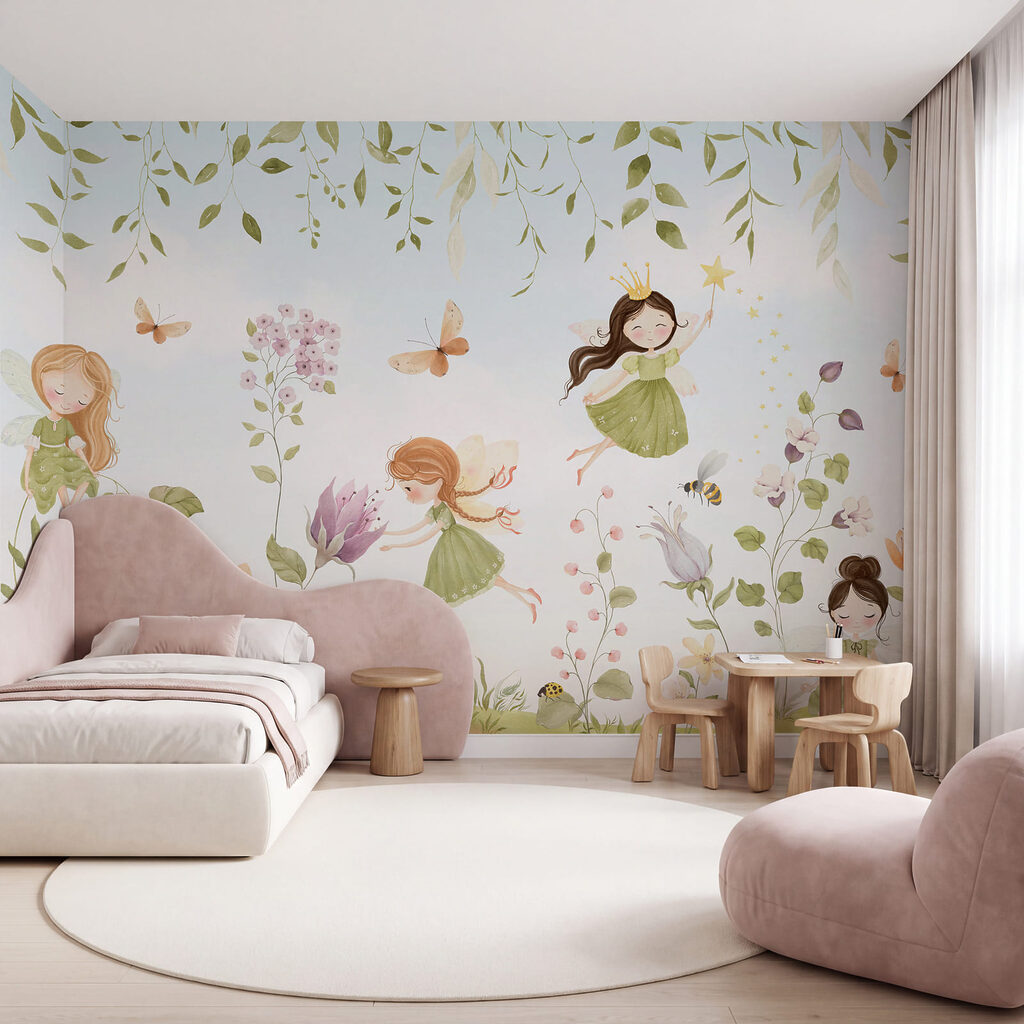 Papier peint Des fées enchanteresses dans un jardin féérique (UGS : w03528)