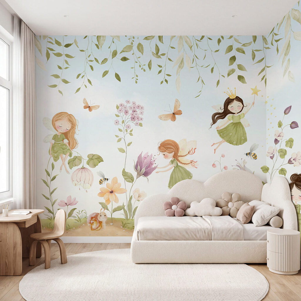 Papier peint Des fées enchanteresses dans un jardin féérique (UGS : w03528)