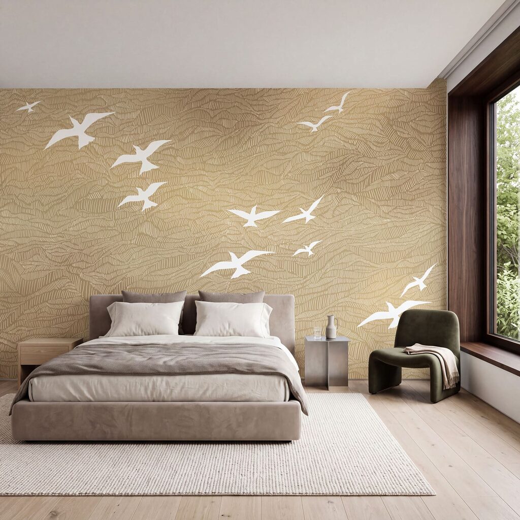 Papier peint Groupe d'oiseaux volant dans le ciel (UGS : t01092) Papier peint Groupe d'oiseaux volant dans le ciel (UGS : t01092)