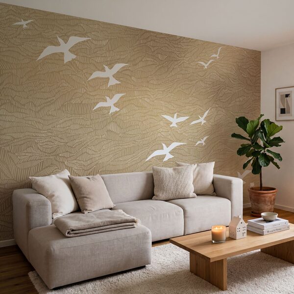 Papier peint Groupe d'oiseaux volant dans le ciel (UGS : t01092) Papier peint Groupe d'oiseaux volant dans le ciel (UGS : t01092)