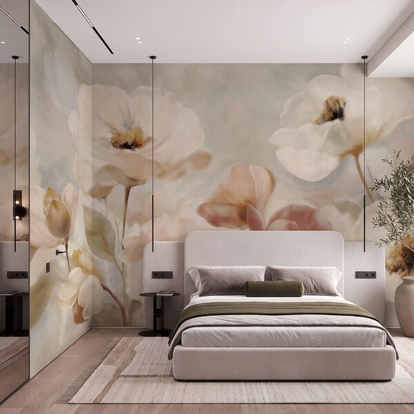 Papier peint Des fleurs délicates aux teintes douces (UGS : t01064)