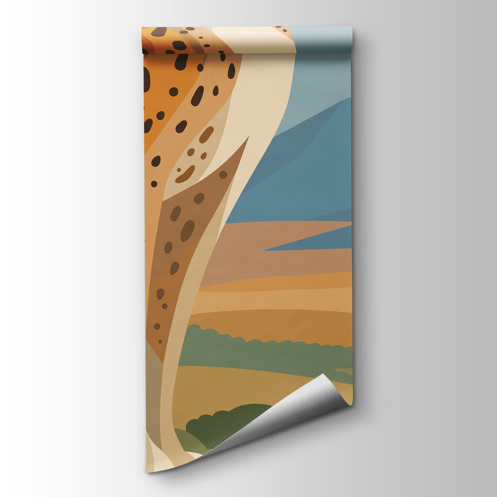 Papier peint Un guépard debout sur un rocher (UGS : t01040)