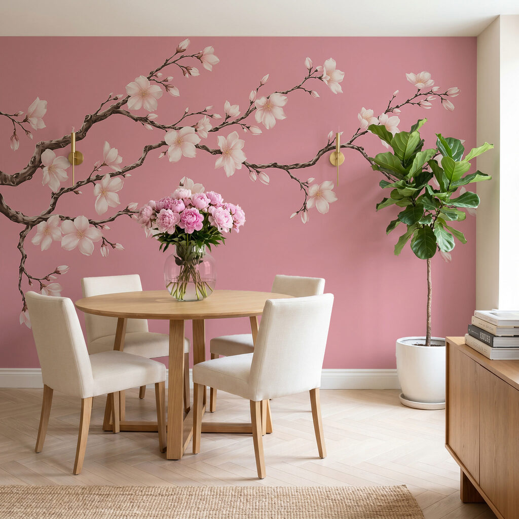 Papier peint Branche à fleurs blanches (UGS : t01044)