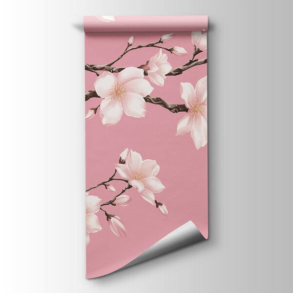 Papier peint Branche à fleurs blanches (UGS : t01044)