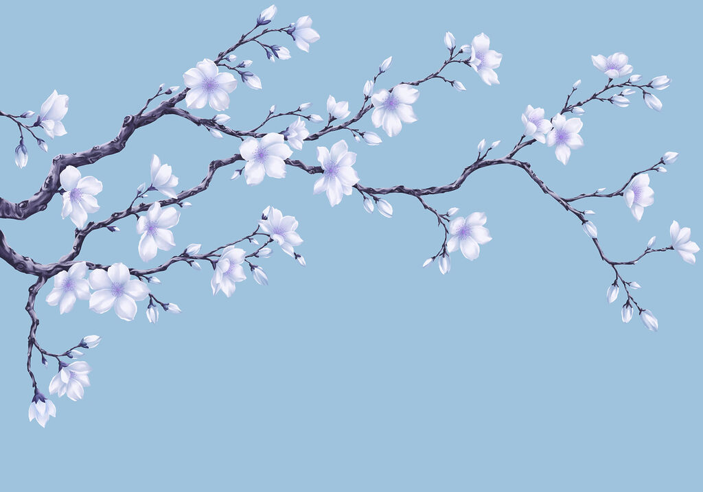 Papier peint Branche à fleurs blanches (UGS : t01044v1) Papier peint Branche à fleurs blanches (UGS : t01044v1)