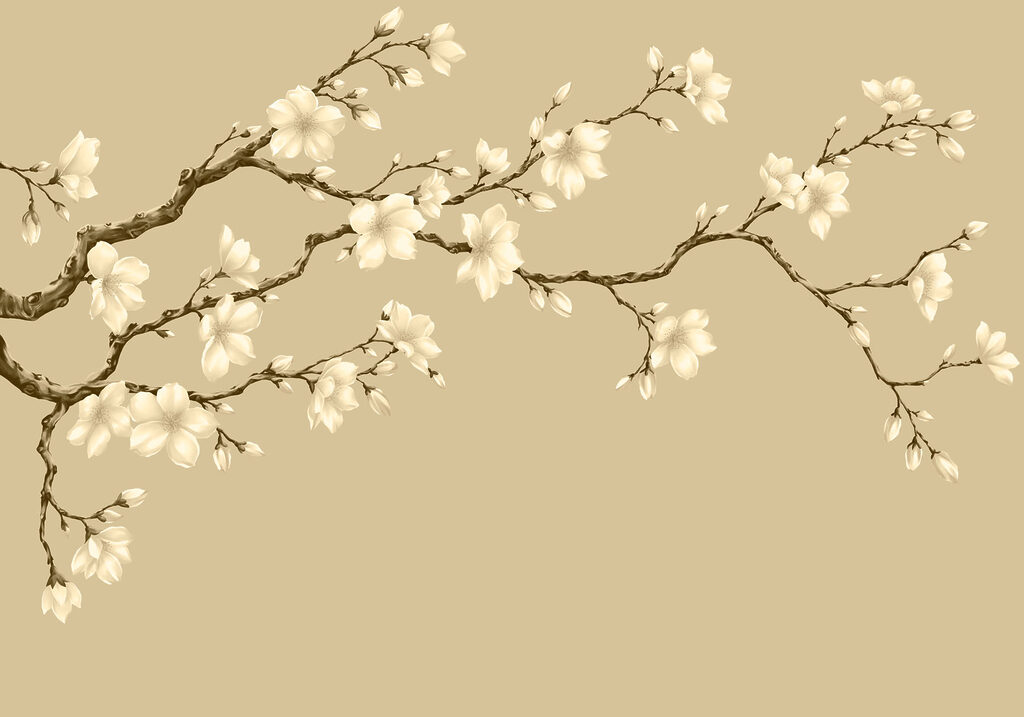 Papier peint Branche à fleurs blanches (UGS : t01044v3) Papier peint Branche à fleurs blanches (UGS : t01044v3)