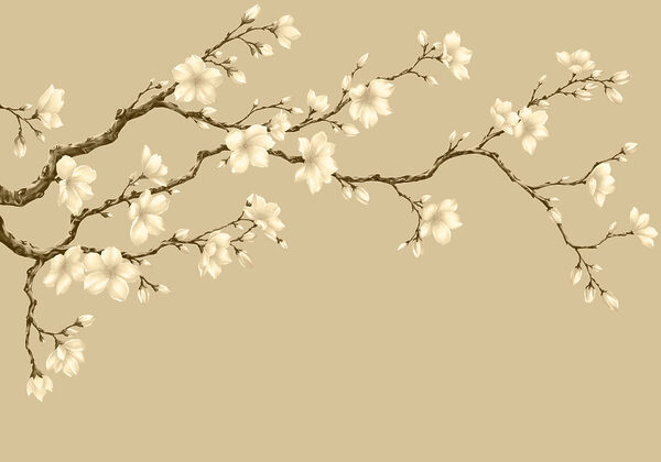 Papier peint Branche à fleurs blanches (UGS : t01044v3) Papier peint Branche à fleurs blanches (UGS : t01044v3)