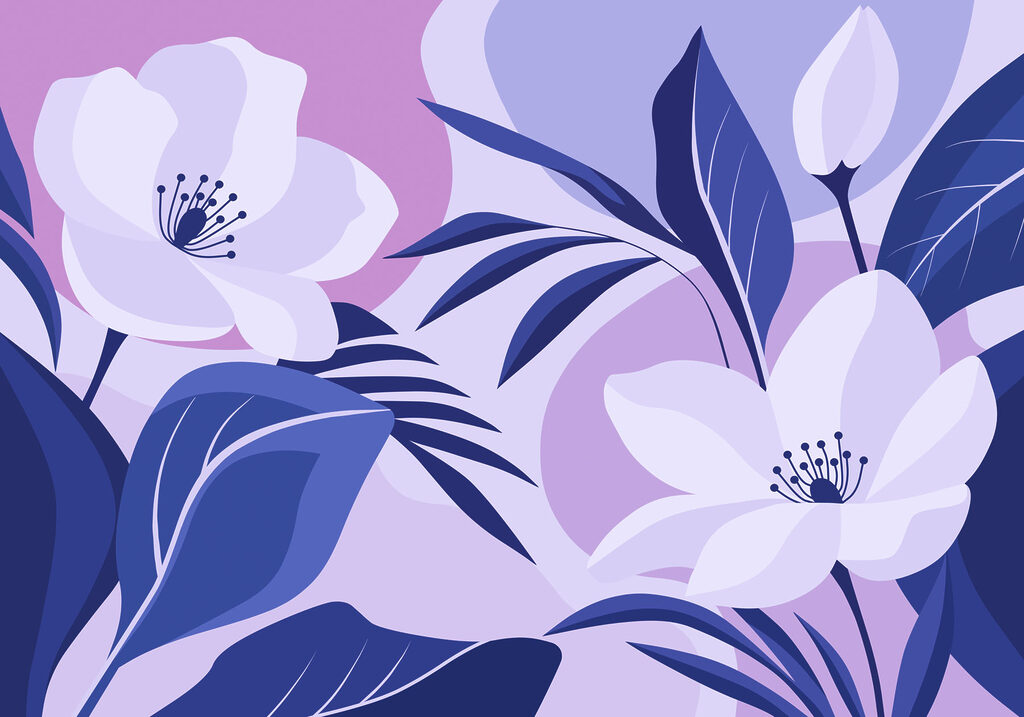 Papier peint L'élégance florale dans des teintes douces (UGS : t01045v1)