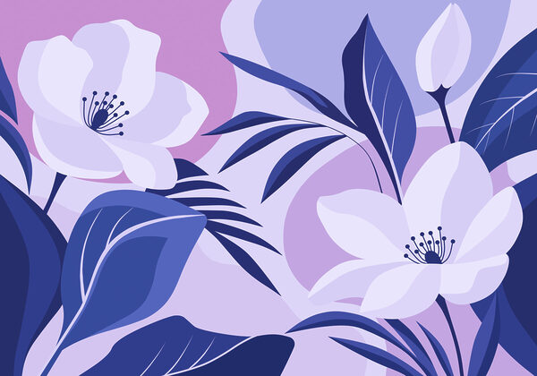 Papier peint L'élégance florale dans des teintes douces (UGS : t01045v1)