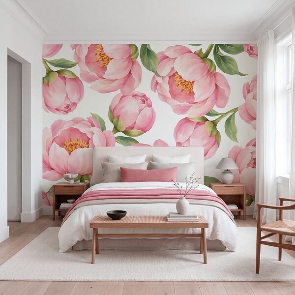 Papier peint Motif de fleurs roses (UGS : t01096) Papier peint Motif de fleurs roses (UGS : t01096)
