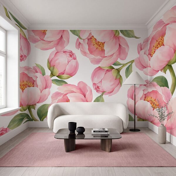 Papier peint Motif de fleurs roses (UGS : t01096) Papier peint Motif de fleurs roses (UGS : t01096)