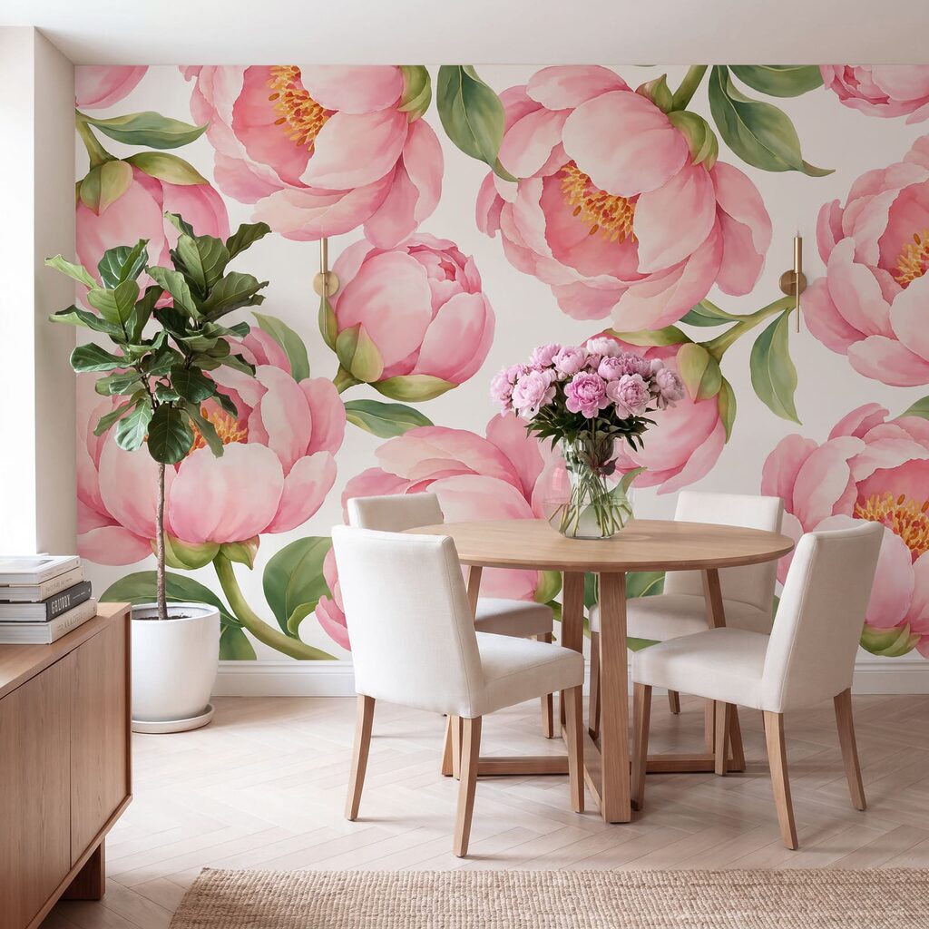 Papier peint Motif de fleurs roses (UGS : t01096) Papier peint Motif de fleurs roses (UGS : t01096)