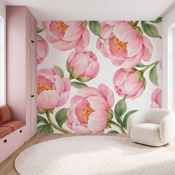 Papier peint Motif de fleurs roses (UGS : t01096) Papier peint Motif de fleurs roses (UGS : t01096)