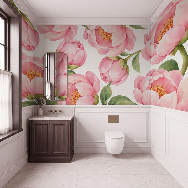 Papier peint Motif de fleurs roses (UGS : t01096) Papier peint Motif de fleurs roses (UGS : t01096)