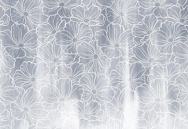 Papier peint Des fleurs blanches sur fond gris (UGS : t01098v2) Papier peint Des fleurs blanches sur fond gris (UGS : t01098v2)