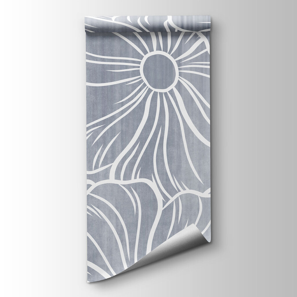 Papier peint Des fleurs blanches sur fond gris (UGS : t01098v2) Papier peint Des fleurs blanches sur fond gris (UGS : t01098v2)