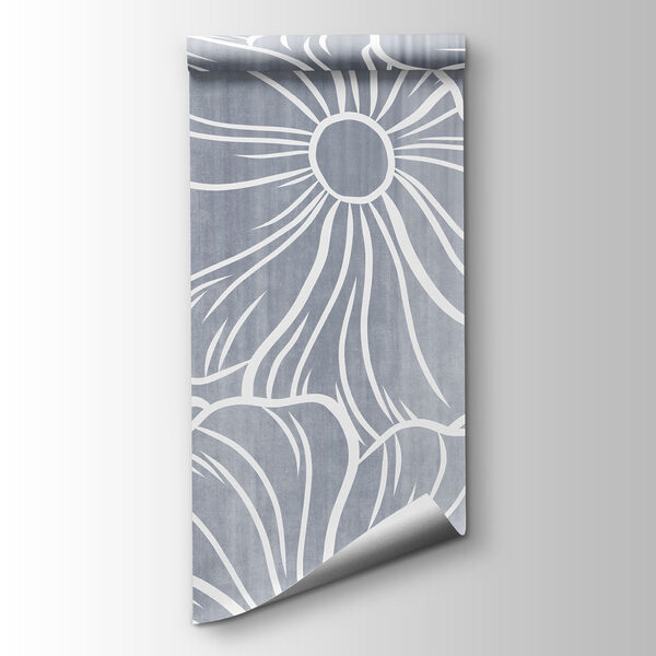 Papier peint Des fleurs blanches sur fond gris (UGS : t01098v2) Papier peint Des fleurs blanches sur fond gris (UGS : t01098v2)
